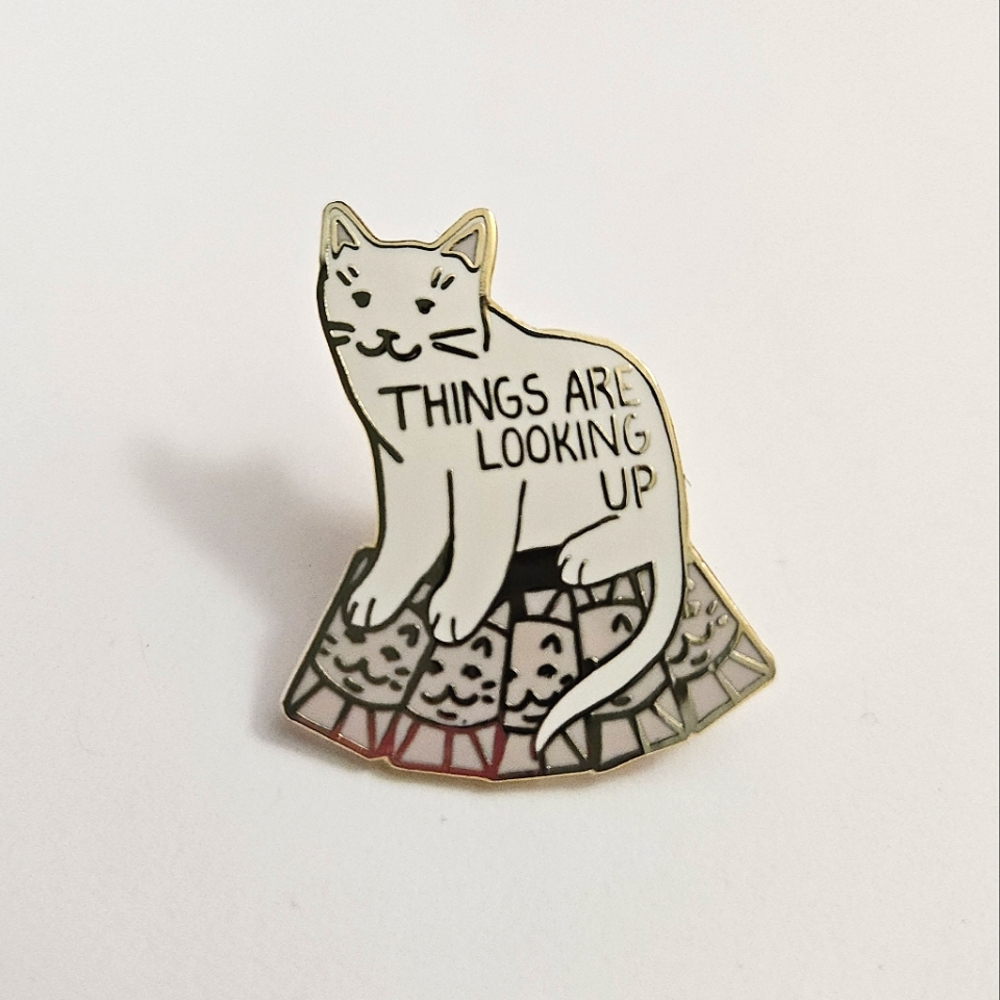 Tarot Card Reading Cat Enamel Brooch